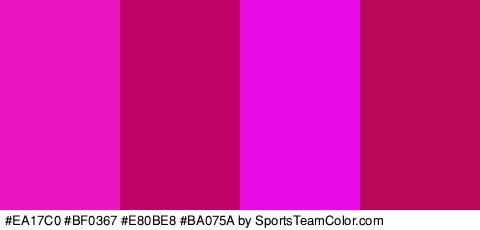 #EA17C0 #BF0367 #E80BE8 #BA075A Colors