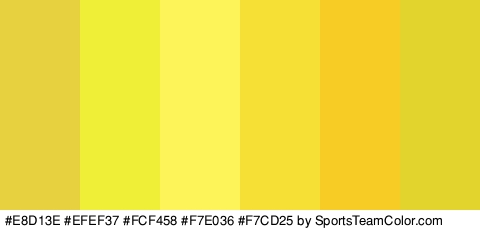 #E8D13E #EFEF37 #FCF458 #F7E036 #F7CD25 #E2D32D Colors