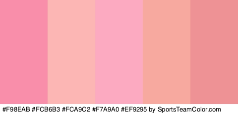 #F98EAB #FCB6B3 #FCA9C2 #F7A9A0 #EF9295 Colors