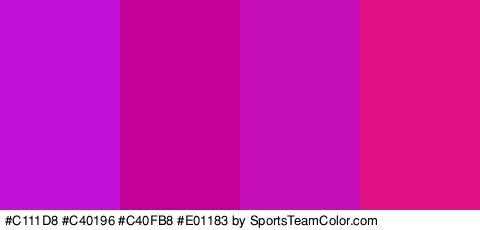 #C111D8 #C40196 #C40FB8 #E01183 Colors