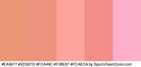 #EA9677 #ED937D #FCA49C #F28E87 #FCAECA Colors