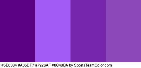 #5B0384 #A35DF7 #7926AF #8C48BA Colors