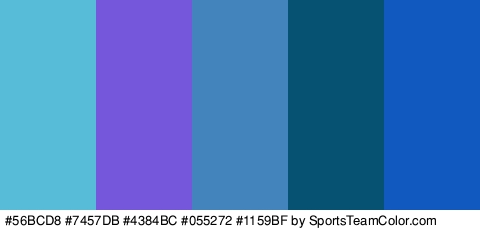 #56BCD8 #7457DB #4384BC #055272 #1159BF Colors