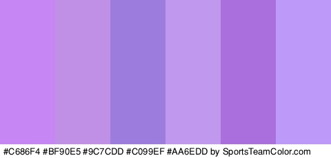 #C686F4 #BF90E5 #9C7CDD #C099EF #AA6EDD #BD9AF9 Colors