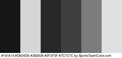 #161616 #D6D6D6 #282828 #3F3F3F #7C7C7C #E0E0E0 Colors