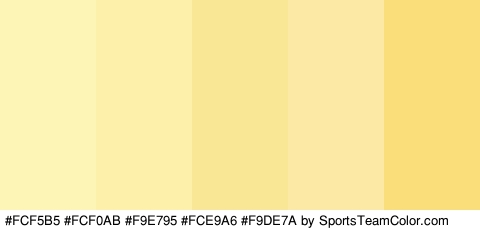 #FCF5B5 #FCF0AB #F9E795 #FCE9A6 #F9DE7A Colors