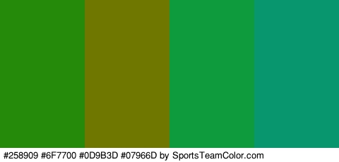 #258909 #6F7700 #0D9B3D #07966D Colors