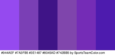 #944AEF #7A3FB5 #3E1487 #8045AD #742BB5 #4D1CAF Colors