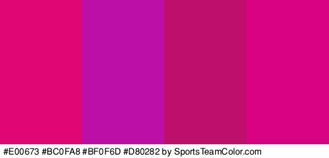 #E00673 #BC0FA8 #BF0F6D #D80282 Colors