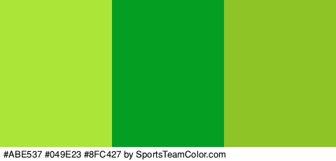 #ABE537 #049E23 #8FC427 Colors