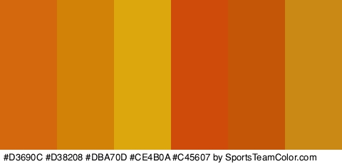 #D3690C #D38208 #DBA70D #CE4B0A #C45607 #C98914 Colors