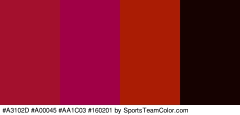 #A3102D #A00045 #AA1C03 #160201 Colors