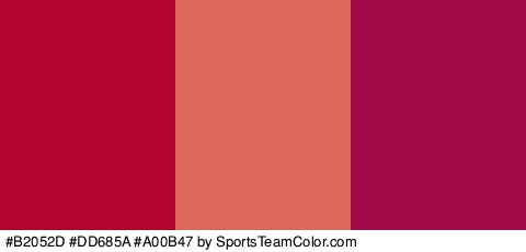 #B2052D #DD685A #A00B47 Colors