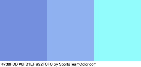 #738FDD #8FB1EF #92FCFC Colors