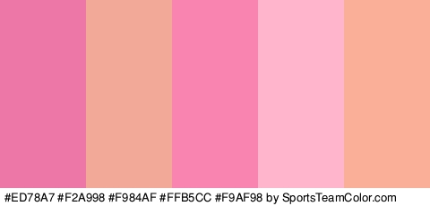 #ED78A7 #F2A998 #F984AF #FFB5CC #F9AF98 Colors