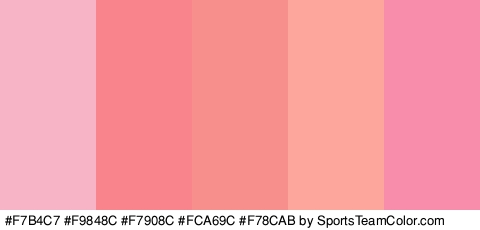 #F7B4C7 #F9848C #F7908C #FCA69C #F78CAB Colors