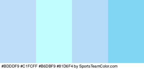 #BDDDF9 #C1FCFF #B6DBF9 #81D6F4 Colors