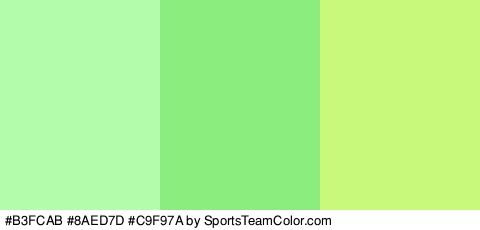 #B3FCAB #8AED7D #C9F97A Colors