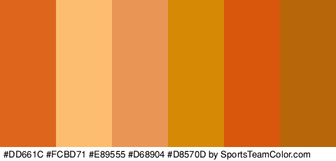 #DD661C #FCBD71 #E89555 #D68904 #D8570D #B76609 Colors