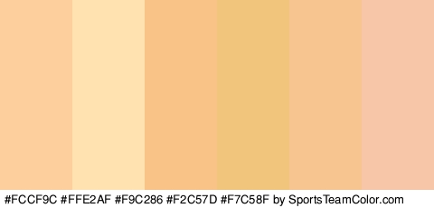 #FCCF9C #FFE2AF #F9C286 #F2C57D #F7C58F #F7C5A8 Colors