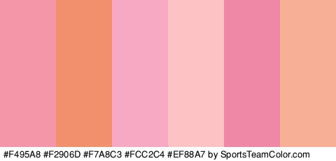 #F495A8 #F2906D #F7A8C3 #FCC2C4 #EF88A7 #F7B096 Colors