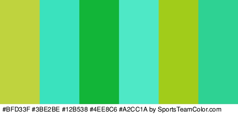 #BFD33F #3BE2BE #12B538 #4EE8C6 #A2CC1A #2ED394 Colors