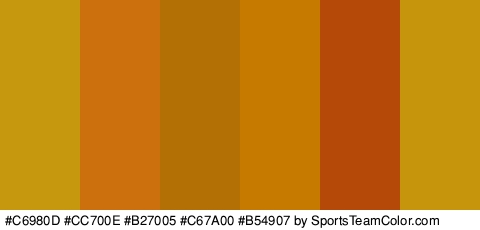 #C6980D #CC700E #B27005 #C67A00 #B54907 #C6950B Colors