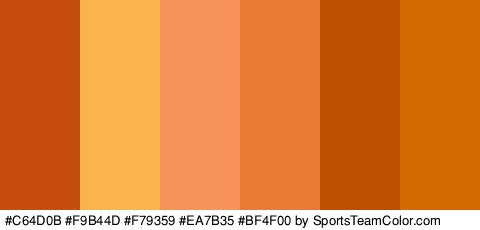 #C64D0B #F9B44D #F79359 #EA7B35 #BF4F00 #D36900 Colors