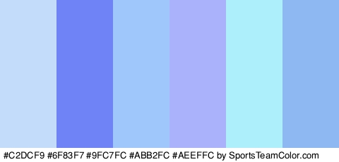 #C2DCF9 #6F83F7 #9FC7FC #ABB2FC #AEEFFC #8EB8F2 Colors