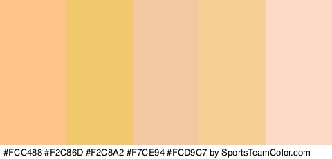 #FCC488 #F2C86D #F2C8A2 #F7CE94 #FCD9C7 Colors