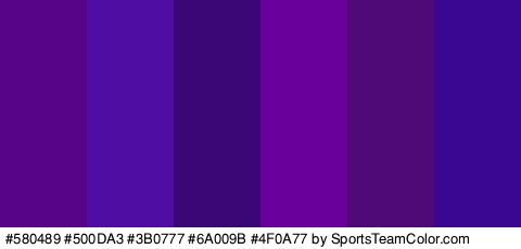 #580489 #500DA3 #3B0777 #6A009B #4F0A77 #390791 Colors