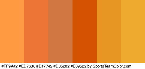 #FF9A42 #ED7636 #D17742 #D35202 #E89522 #EDAA2F Colors