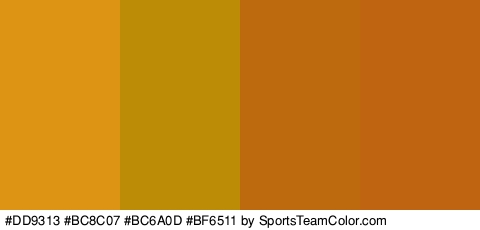 #DD9313 #BC8C07 #BC6A0D #BF6511 Colors