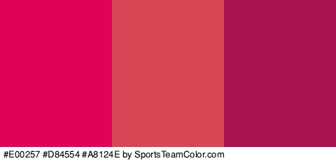 #E00257 #D84554 #A8124E Colors