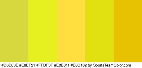 #D6D83E #E8EF21 #FFDF3F #E0E011 #E8C102 Colors