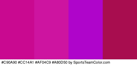 #C90A90 #CC14A1 #AF04C9 #A80D50 Colors