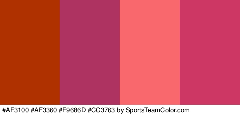 #AF3100 #AF3360 #F9686D #CC3763 Colors