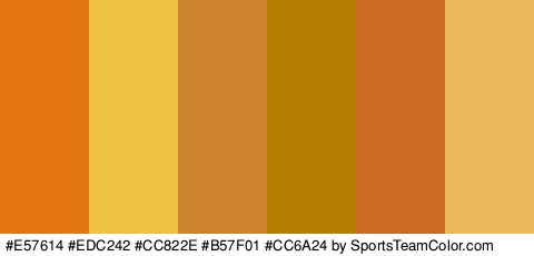 #E57614 #EDC242 #CC822E #B57F01 #CC6A24 #EAB85B Colors