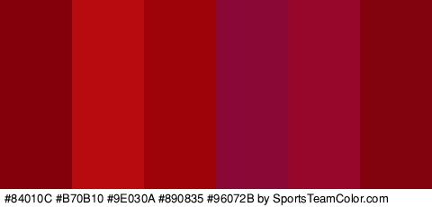 #84010C #B70B10 #9E030A #890835 #96072B #82030E Colors