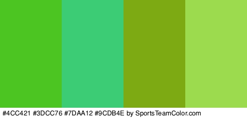 #4CC421 #3DCC76 #7DAA12 #9CDB4E Colors