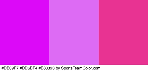 #DB09F7 #DD6BF4 #E83393 Colors