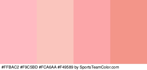 #FFBAC2 #F9C5BD #FCA6AA #F49589 Colors