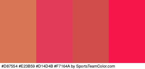 #D87554 #E23B59 #D14D4B #F7164A Colors