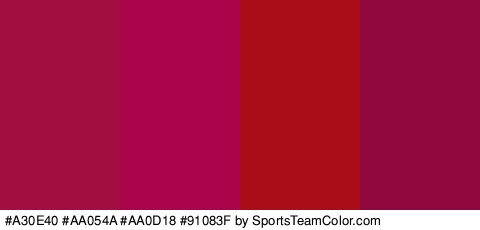 #A30E40 #AA054A #AA0D18 #91083F Colors