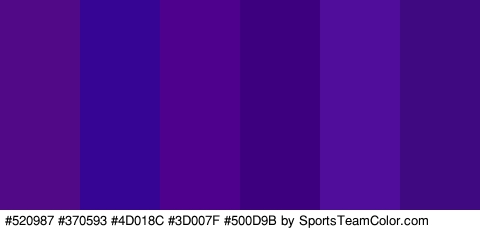 #520987 #370593 #4D018C #3D007F #500D9B #3F0982 Colors