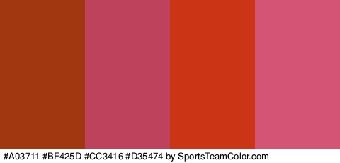 #A03711 #BF425D #CC3416 #D35474 Colors