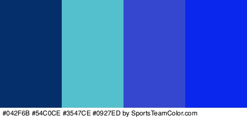 #042F6B #54C0CE #3547CE #0927ED Colors