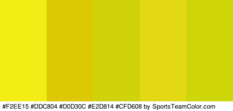 #F2EE15 #DDC804 #D0D30C #E2D814 #CFD608 Colors