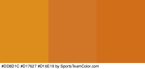 #DD8D1C #D17627 #D16E19 Colors