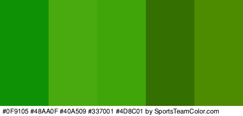 #0F9105 #48AA0F #40A509 #337001 #4D8C01 Colors